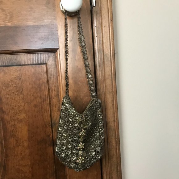 NWOT Kenny Ma Designs, Metal Mesh Evening Shoulder Bag & Matching Purse Hanger - Picture 7 of 8